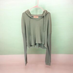 Forever June Thermal Hooded LS Tee NWT 100%Cotton